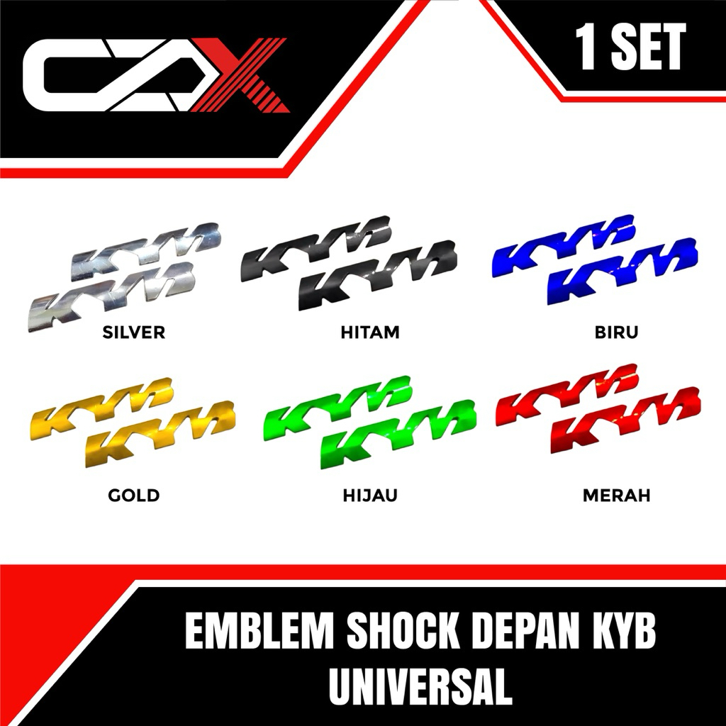 Emblem KYB Emblem tulisan logo kyb shock depan timbul sepasang original czx.