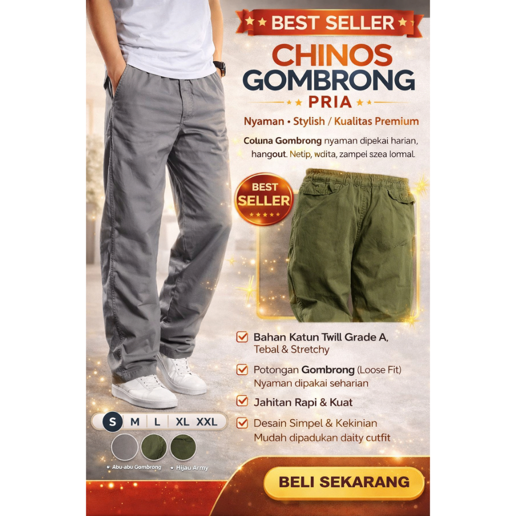 Celana Panjang Pria SAM Celana Panjang Vintage Celana Panjang Gombrang Kekinian Viral