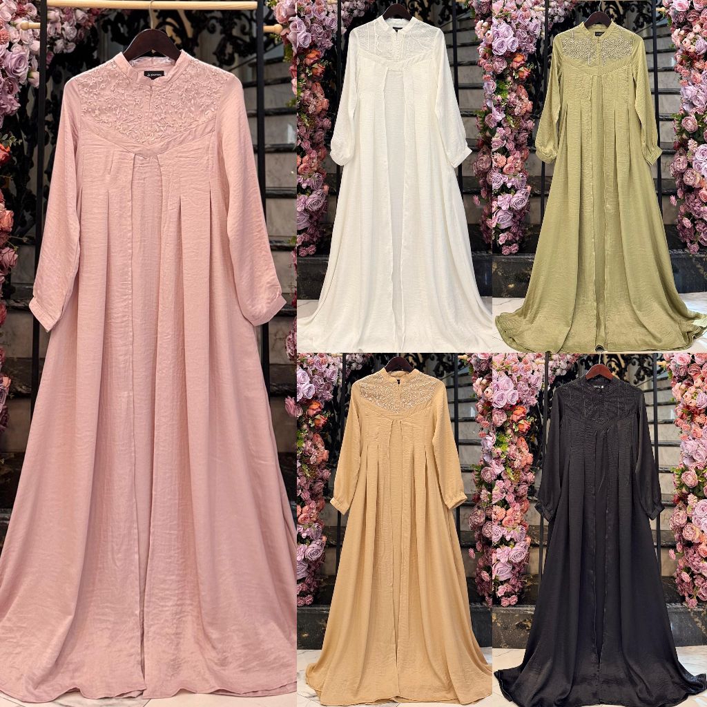 Maria Dress Journey Gamis Brukat Lebaran Remaja Dewasa Wanita Terbaru Cantik