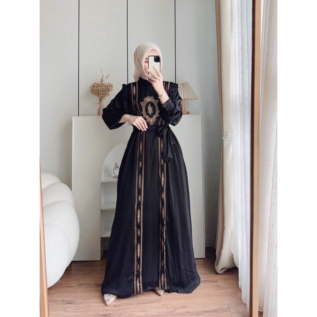 CANDY LADY Madeena Ruffle Maxi / Gamis Lebaran Wanita Terbaru Dress Kondangan Premium Bestseller