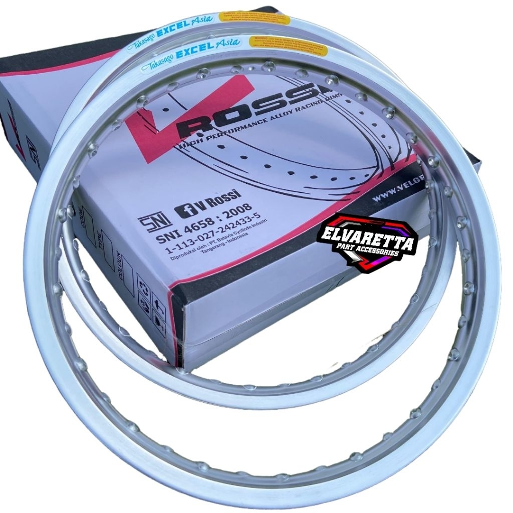VELG V ROSSI WARNA SILVER CUSTOM STIKER TAKASAGO EXCEL ASIA RING17 UK120 140 160 185