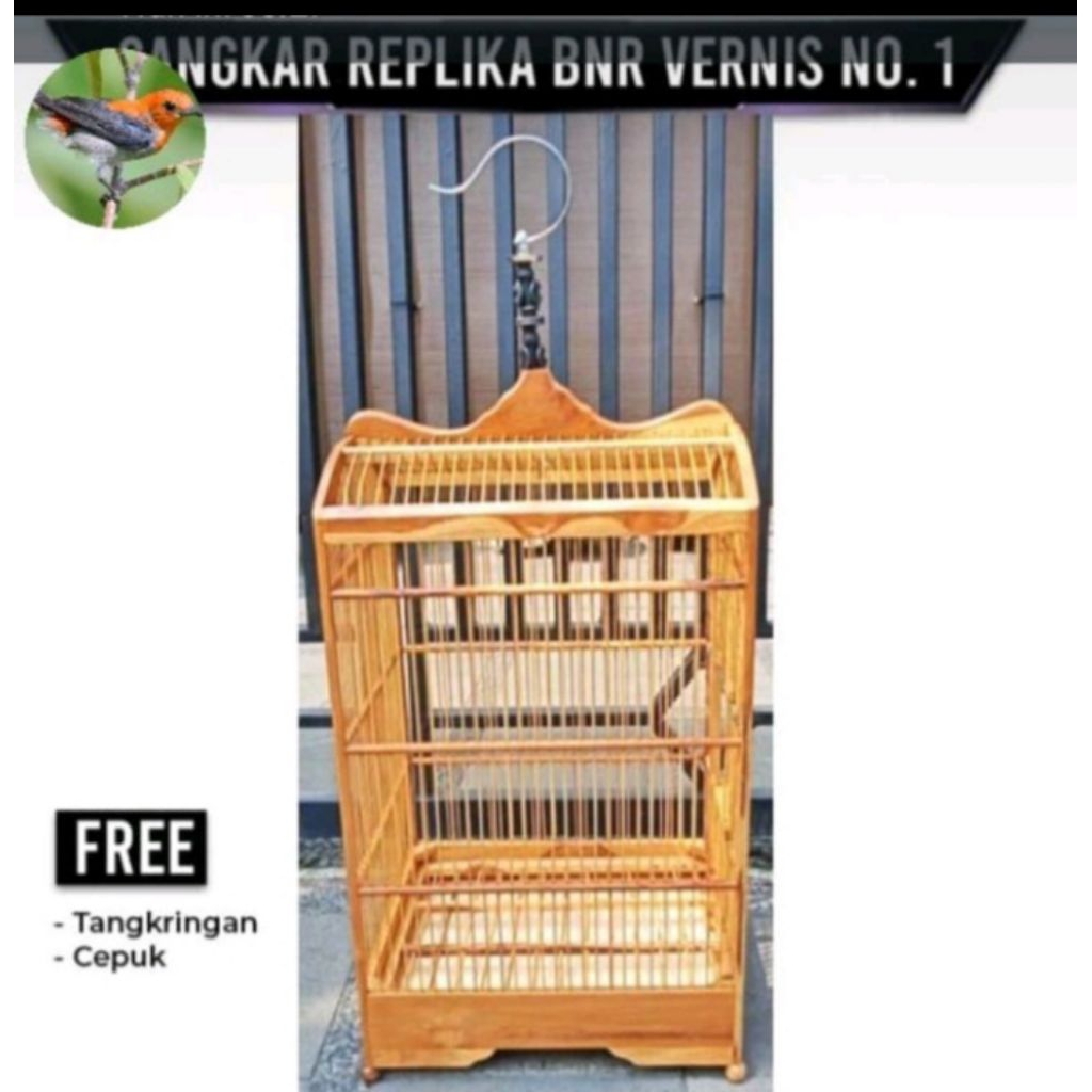 sangkar reflika BNR. vernis/kayu jati. no. 1/no. 2/no. 3