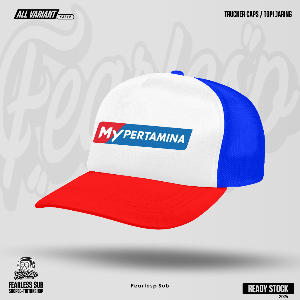 My Pertamina Topi Jaring Variasi | Model 3 Warna | Pertamina Logo