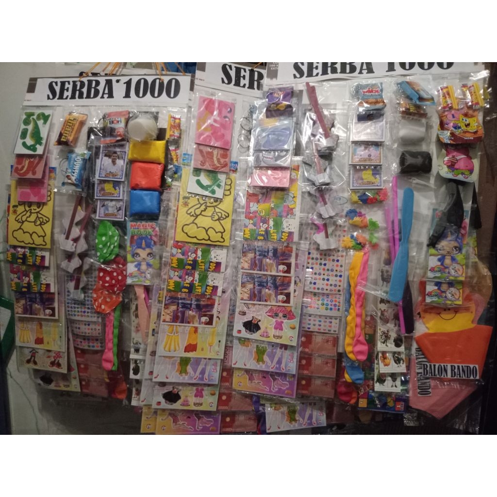 mainan rencengan serba 1000 isi 50