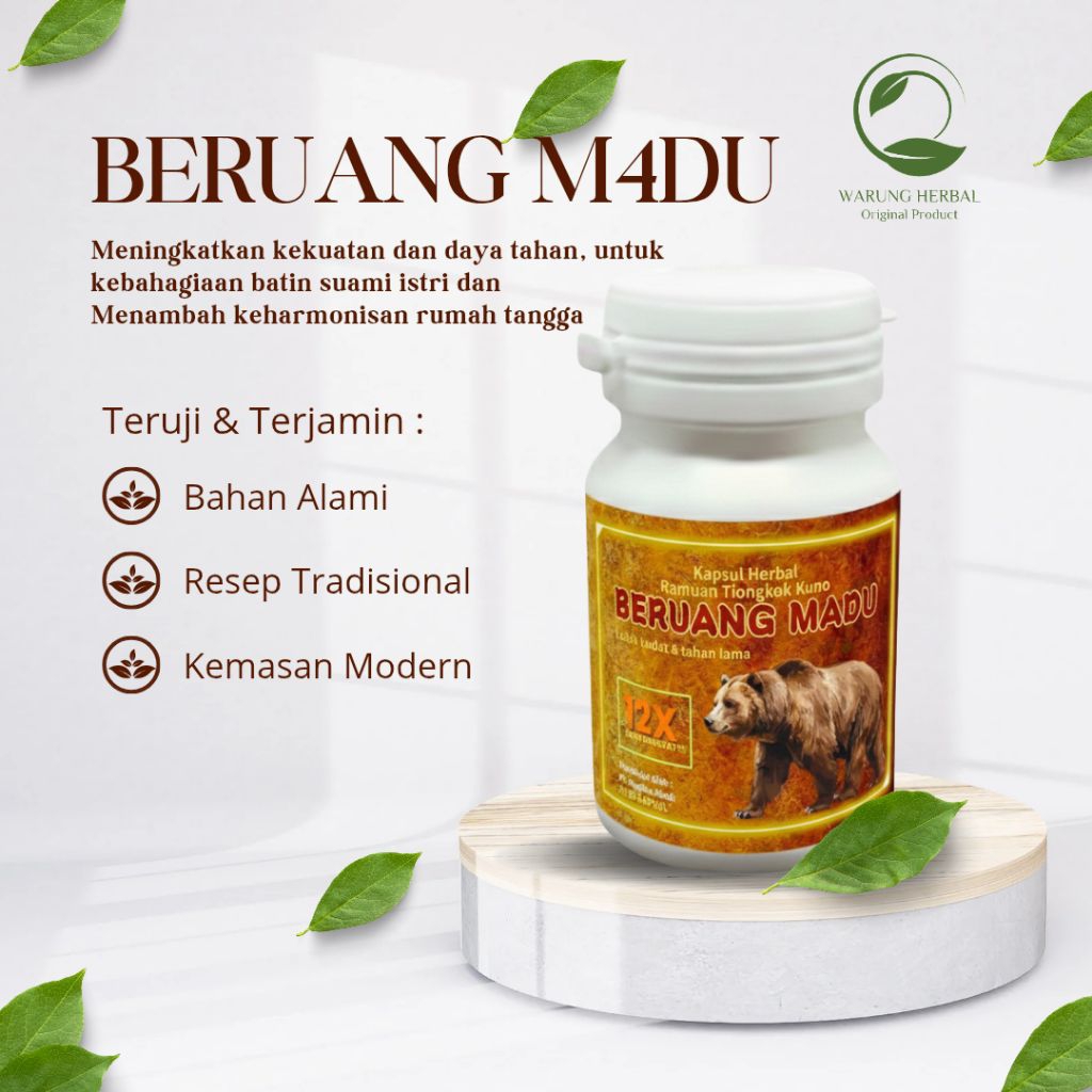 Beruang Madu herbal original stamina kuat isi 20 kapsul