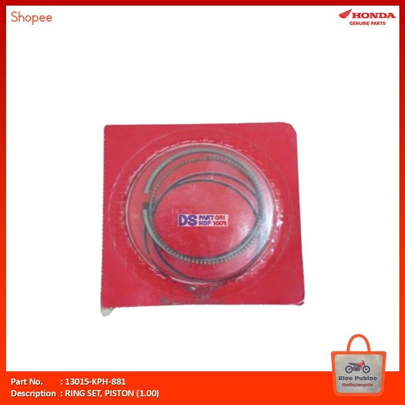 13015KPH881/RING SET, PISTON (1.00)/Ring Piston Honda Supra X 125