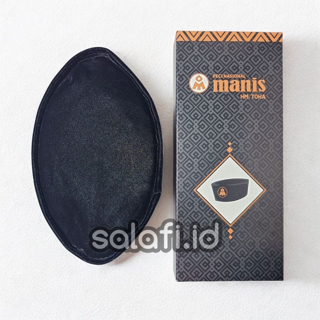 Manis Non AC Peci Songkok Hitam Polod Motif SM Kopiah Nasional Plat Kuning Tanpa Kertas