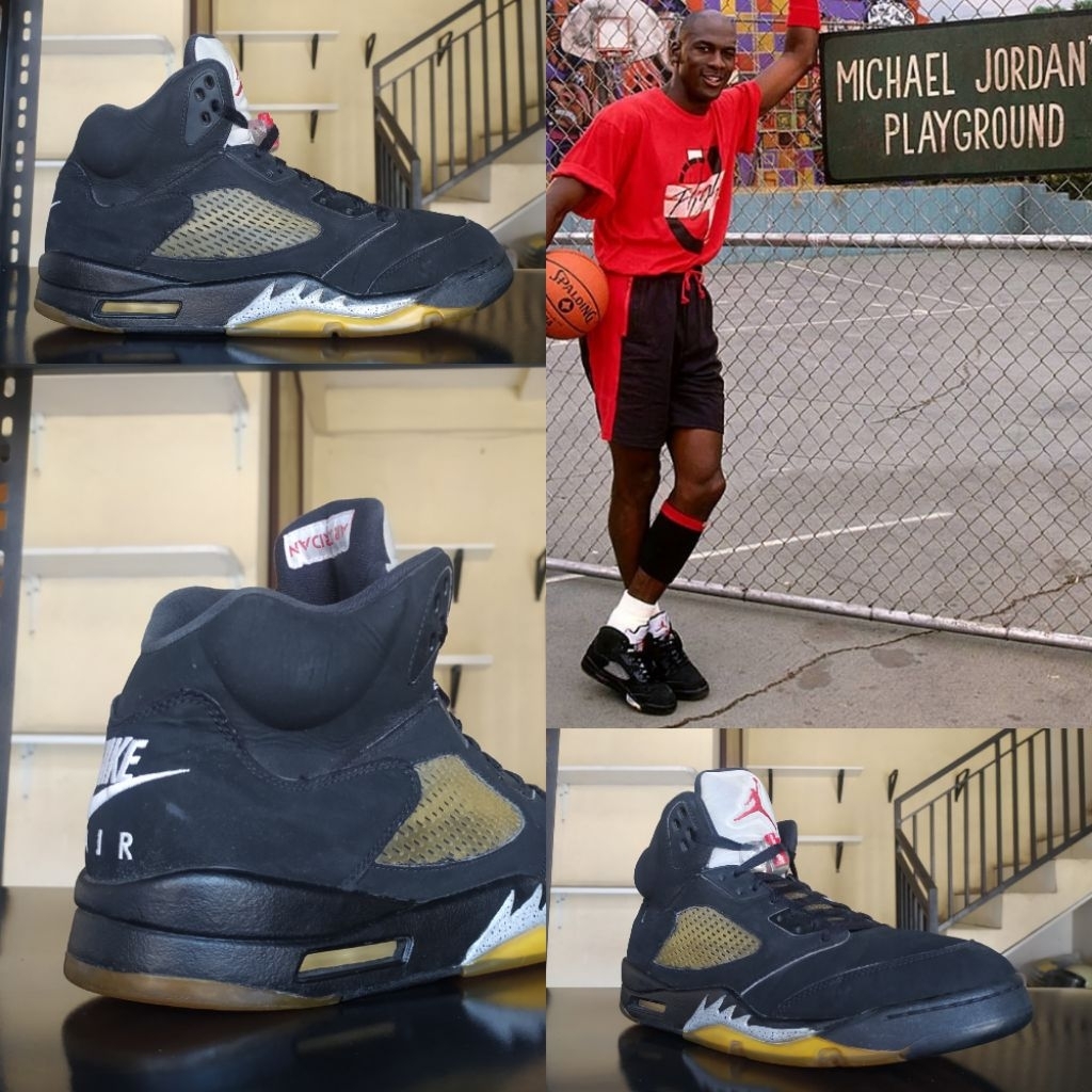 Sepatu Basket Air Jordan 5 Black Metallic Big Size