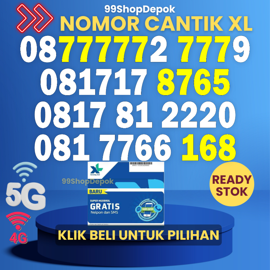 Nomor Cantik XL Kode 380.4 - Kartu Perdana XL 4g 5g Nomor Cantik XL