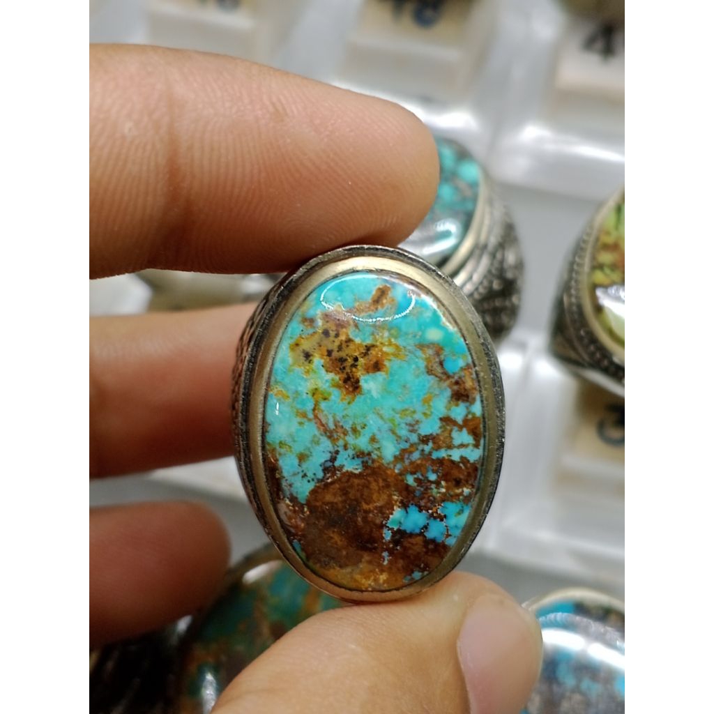 Hijau tua serat emas dimensi kantoran pirus natural