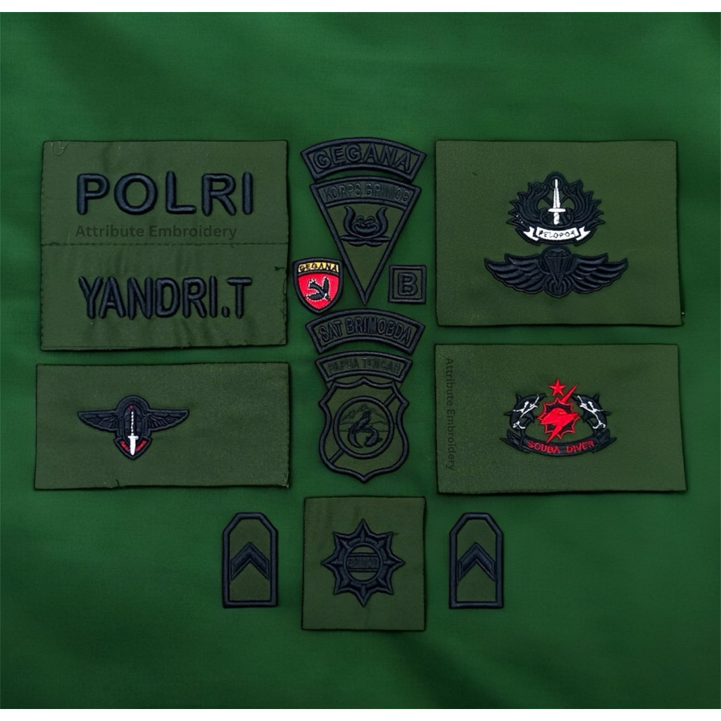 ATRIBUT BRIMOB / PDL LORENG BRIMOB BORDIR TIMBUL & NON TIMBUL