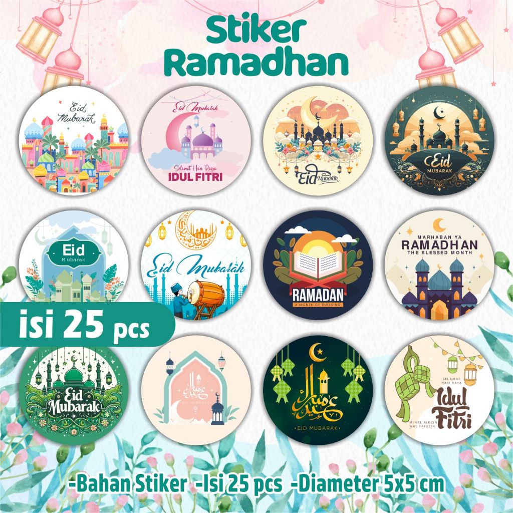 Stiker Idul Fitri - stiker label idul fitri - stiker eid mubarak