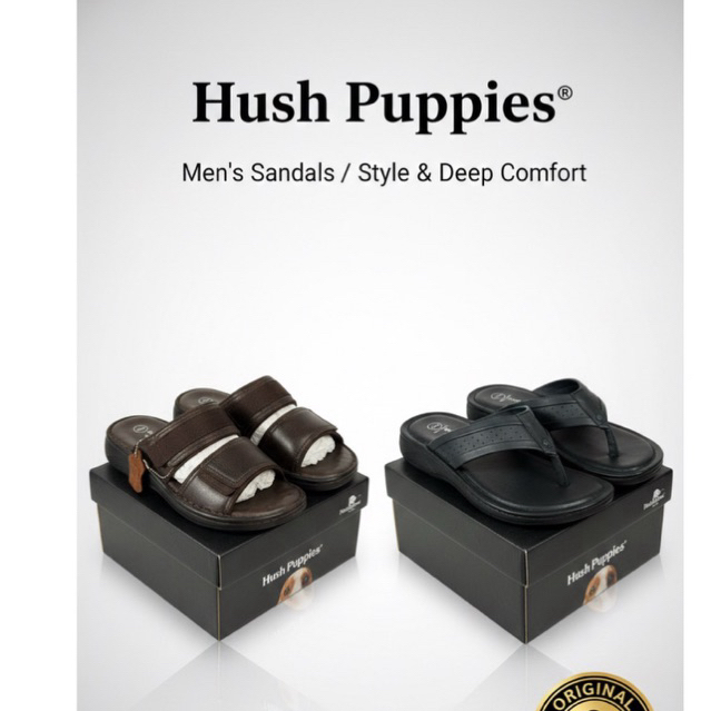 NEW Sandal Hush Puppies Delphi Harris 2 Straps Brown Navy 41 Sepatu Sandal Pria Sandal Cokelat Sanda