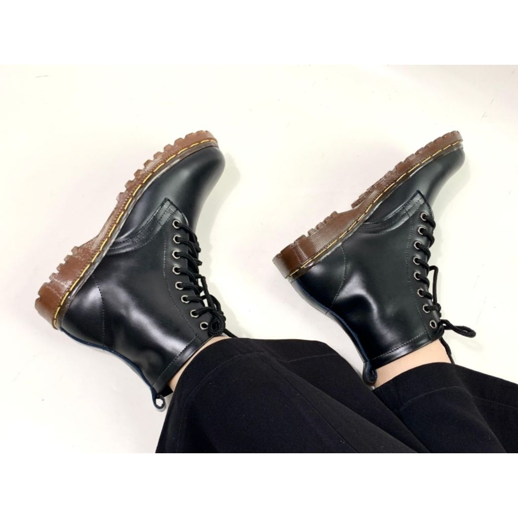 Sepatu Boot Dokmar Wanita Kulit Asli Sapatu High Cewe Tinggi Docmart