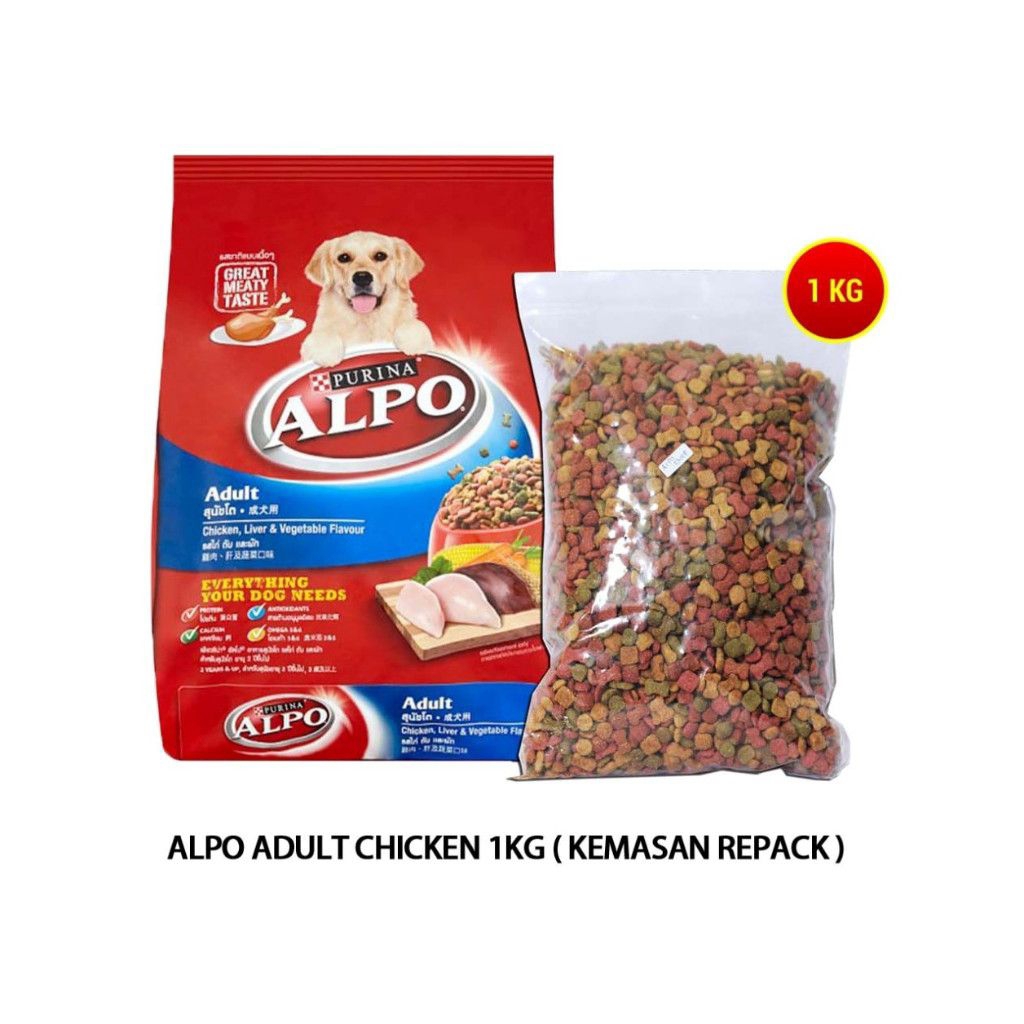 Makanan Anjing Alpo Adult 1Kg / Dog Food Alpo Puppy Beef Chicken Lamb 1kg