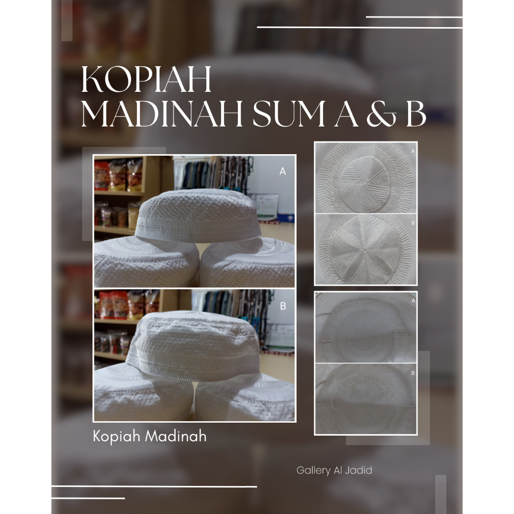 Kopiah Madinah SUM A & B – Ekonomis, Ringan & Nyaman untuk Harian