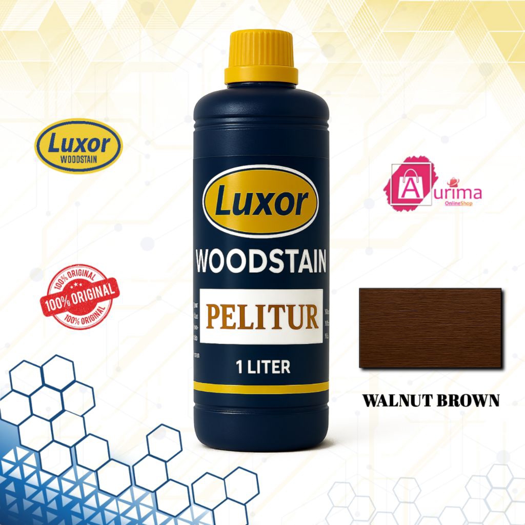 CAT KAYU LUXOR WOODSTAIN WALNUT BROWN 1LITER - CAT PELAPIS CAT DEKORATIF KAYU BERKUALITAS ORIGINAL