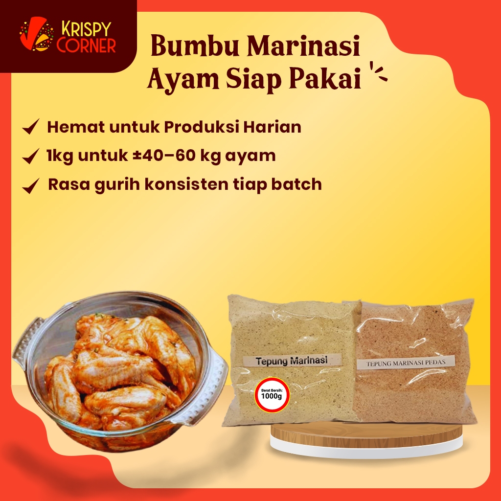 Bumbu Marinasi Ayam Shihlin Shilin Tepung Marinasi Ayam Kentucky Gurih / Pedas 1Kg