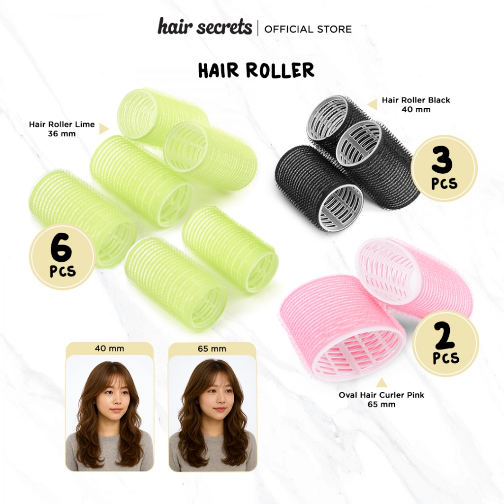 Hair Secrets Roll Rambut Tempel Jumbo | Gulungan Poni Rambut Keriting Roll Rambut Korea Roller Curle