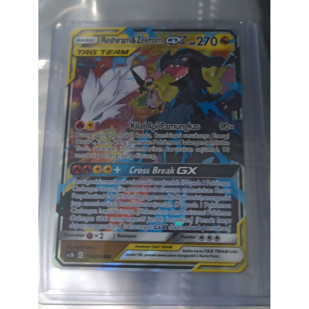 Pokemon TCG Indonesian Reshiram & Zekrom GX AC3b 114/204 RR Koleksi TAG TEAM B