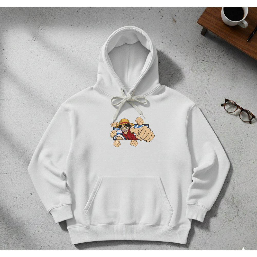 Jaket Hoodie Anime ONE PIECE LUFFY Motif Bordir | Big Size Jumbo