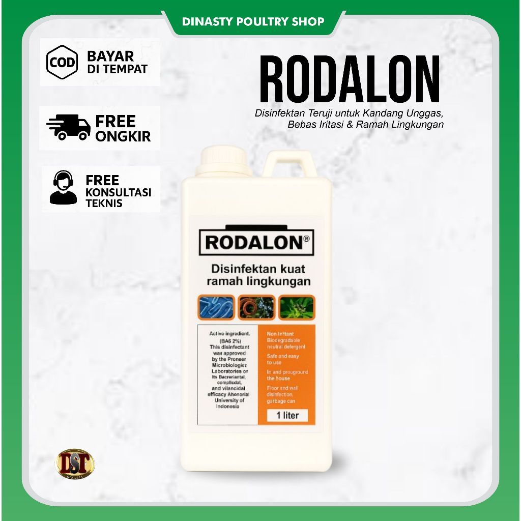 Rodalon 1 Liter - Disinfektan Kandang Ayam Bebek Sapi Pembasmi Bakteri Virus Jamur Aman Peternakan