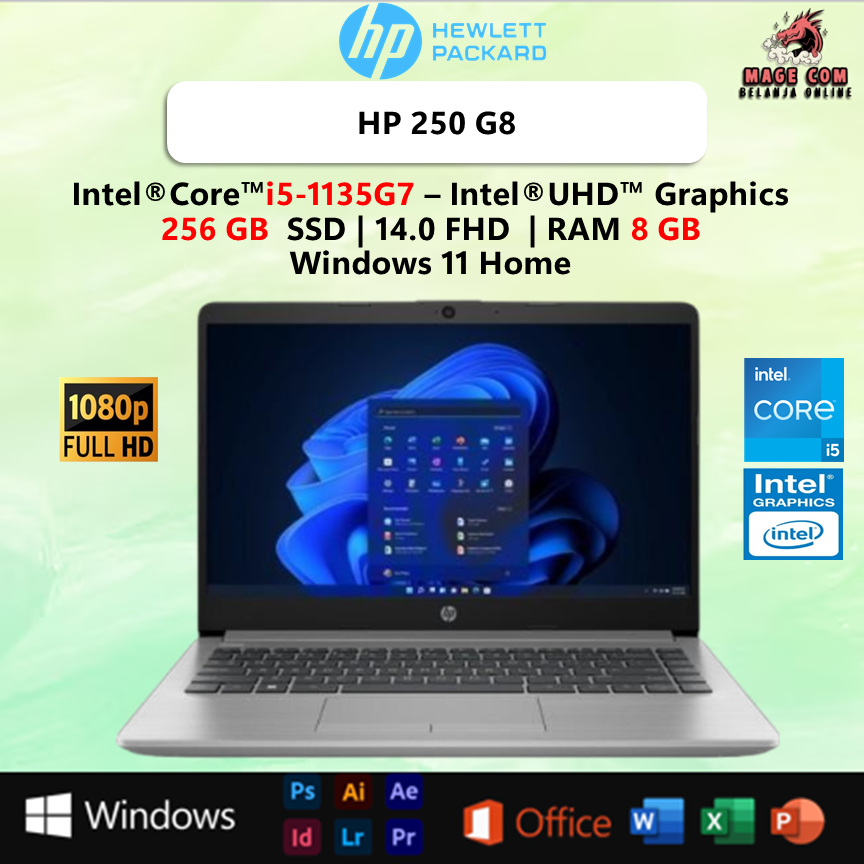 HP 250 G8 I5 1135G7 8GB 256GB W11 15.6FHD