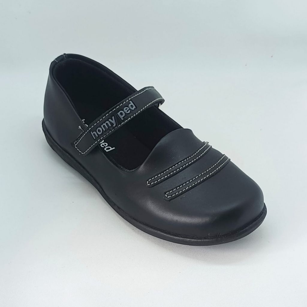 Homyped TRT 301 Sepatu Sekolah Anak Hitam Sepatu Anak Homyped Ori