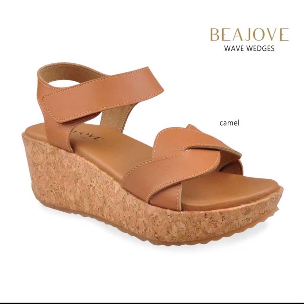 Preloved BEAJOVE sandal wedges 6cm kulit asli size 39