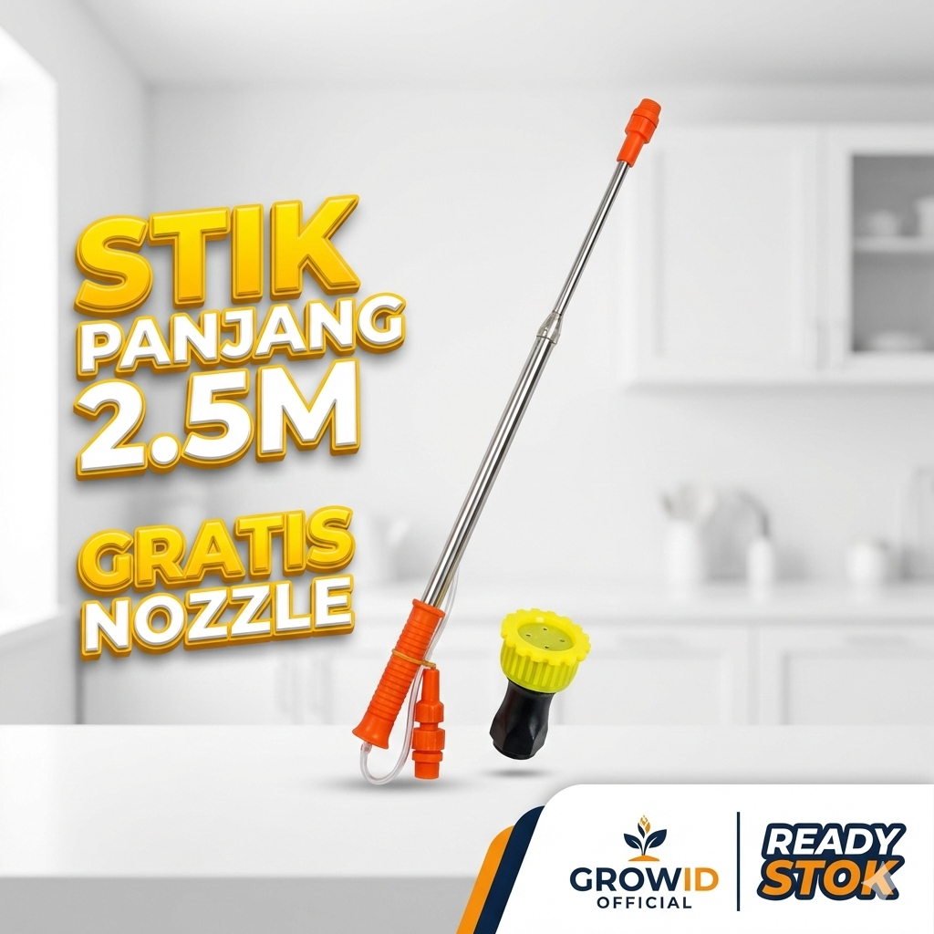 Stik Stick Sprayer Panjang 2,5 meter/ Stik Teleskopik Panjang 2,5meter Free Nosel