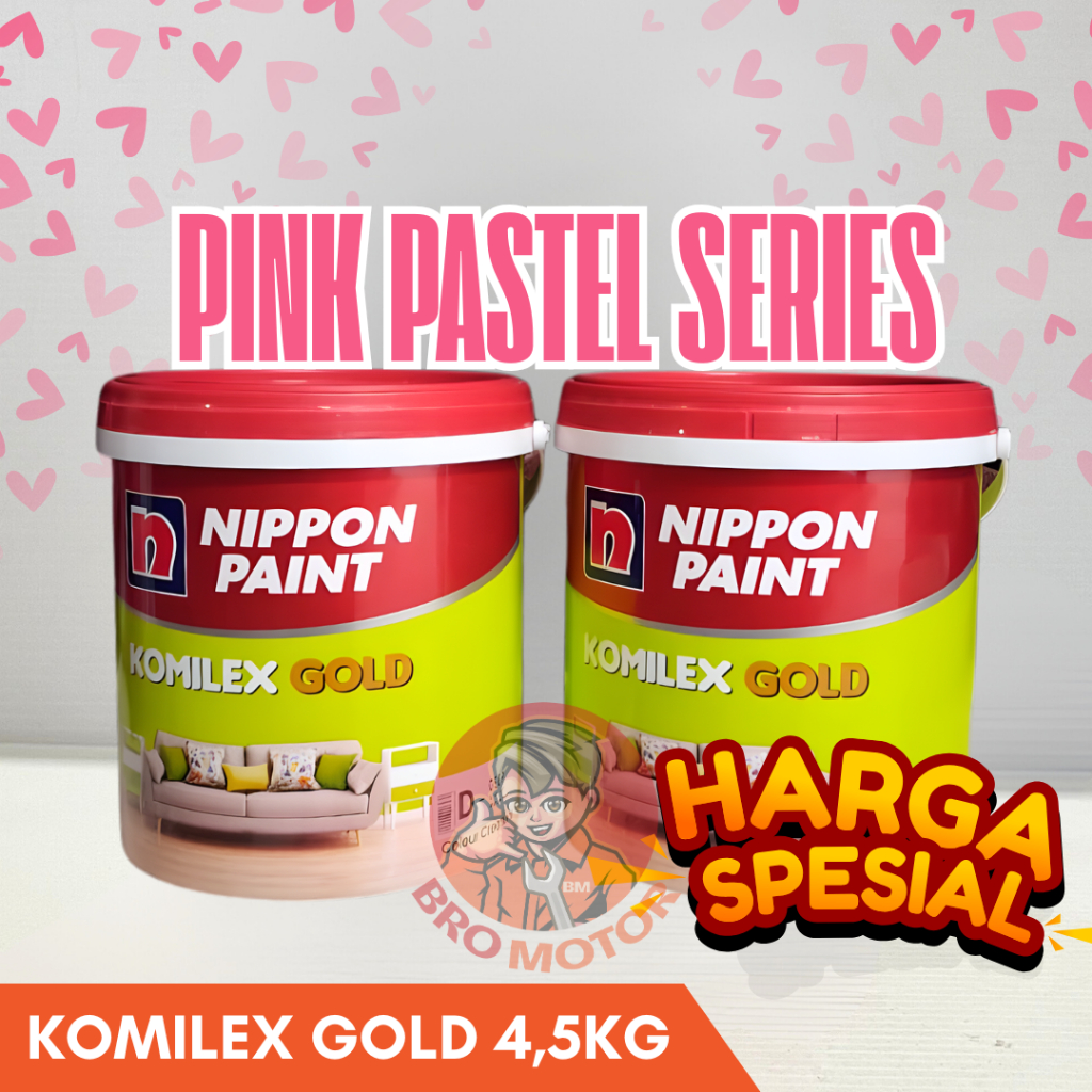 TERMURAH CAT TEMBOK INTERIOR KOMILEX GOLD PASTEL PINK SERIES / PINK PASTEL / PINK LEMBUT / PINK MUDA