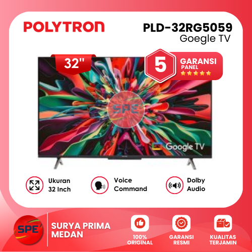 SMART GOEGLE TV POLYTRON UKURAN 32 INCH PLD-32RG5059 ( GARANSI RESMI MEDAN)
