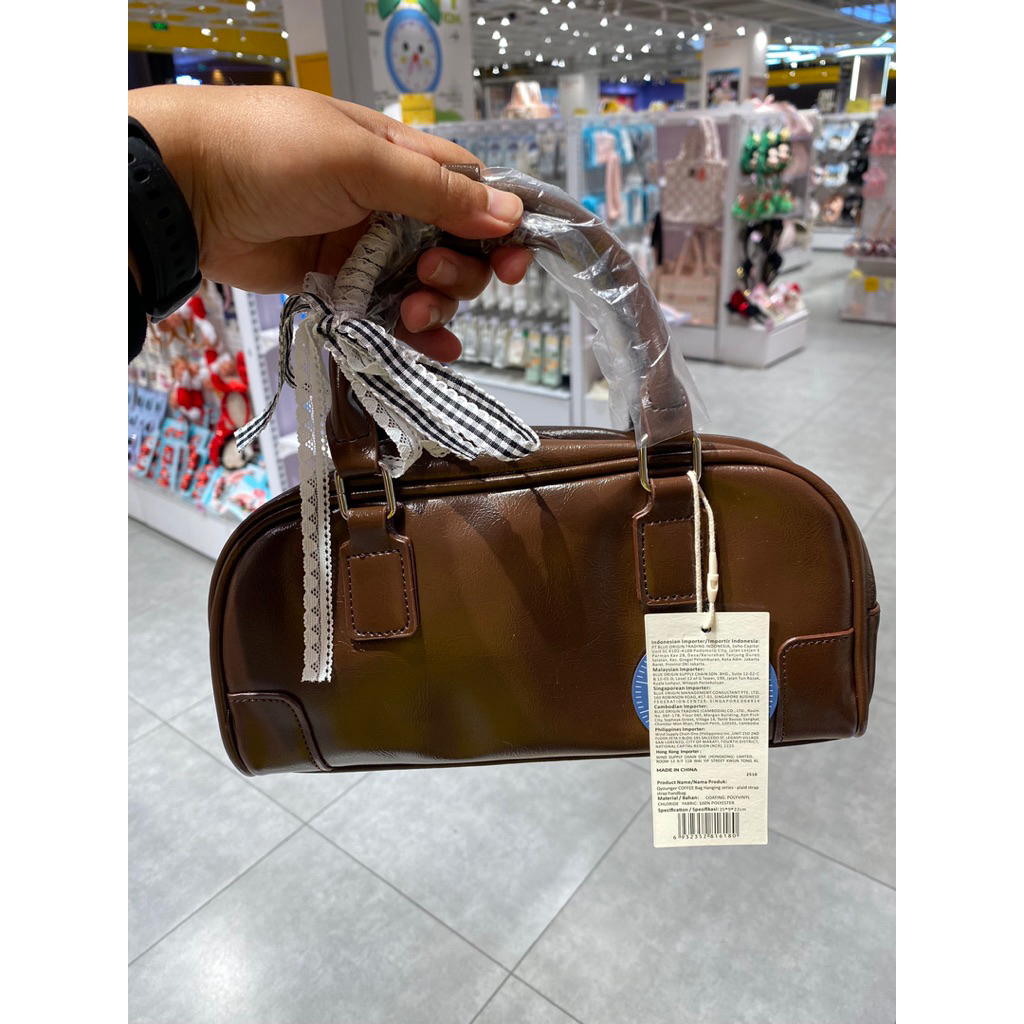 Tas Wanita Tas Tangan Hand Bag Sling Bag Qyounger Cream dan Cokelat