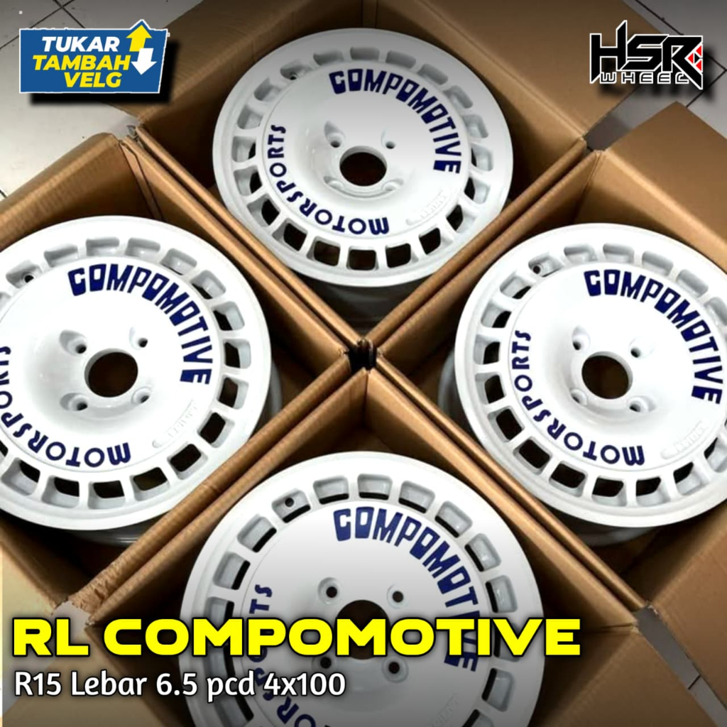 Velg Mobil Compomotive R15 pcd 4x100 HSR Lebar 6,5 ET40