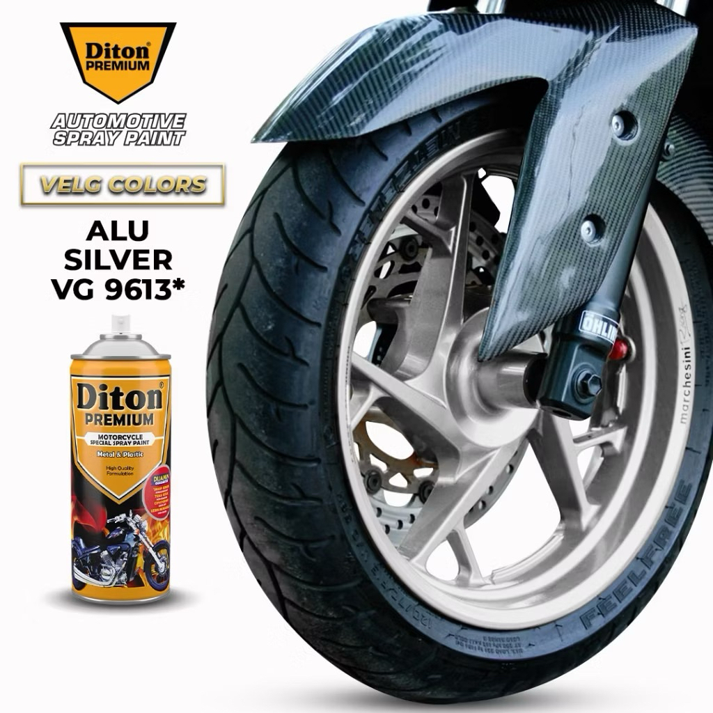 DITON PREMIUM – ALU SILVER VG9613* (400CC) – Cat Semprot Pilok Pylox Pilox Spray Paint Original Untu