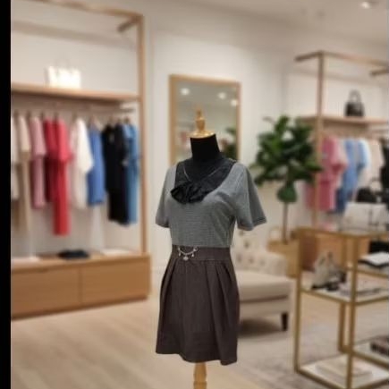 dress kerja kantor bahan kaos terusan wanita preloved