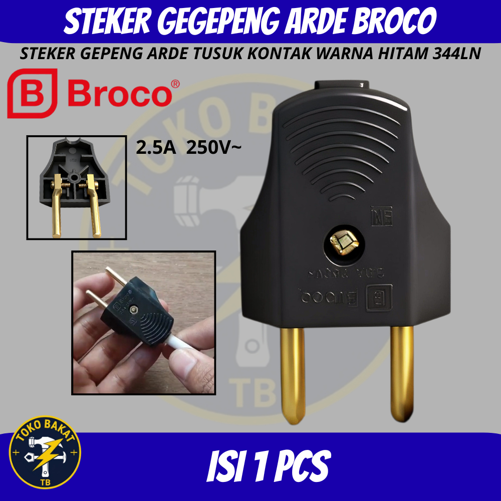 STEKER GEPENG BROCO 344LN / STEKER GEPENG ARDE BROCO 344LN / Steker Broco 344LN Arde / Steker Gepeng