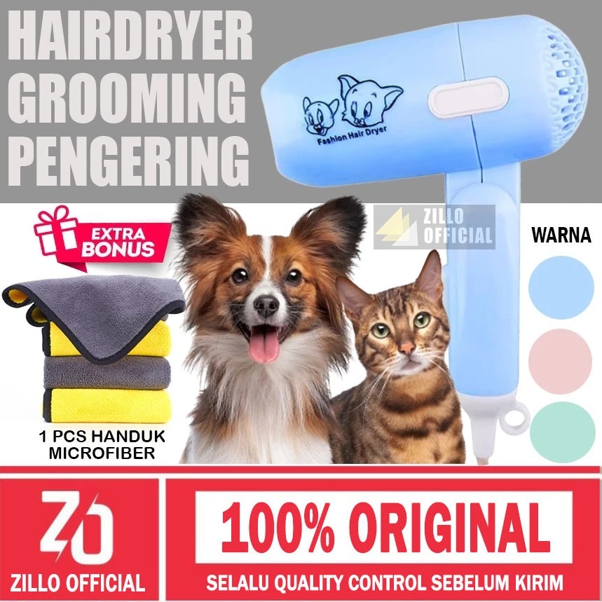 ZILLO Hairdryer Pengering Bulu Kucing Anjing Anabul Hewan Peliharaan Pet Blower Hair Dryer Grooming 