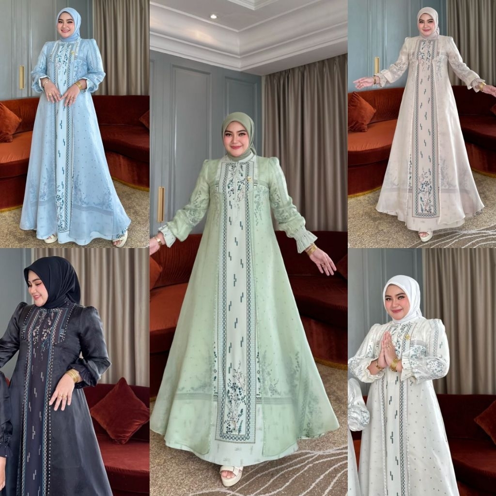 Gamis Irna terbaru/ Halwa Dress  BY iRna emerald edisi lebaran