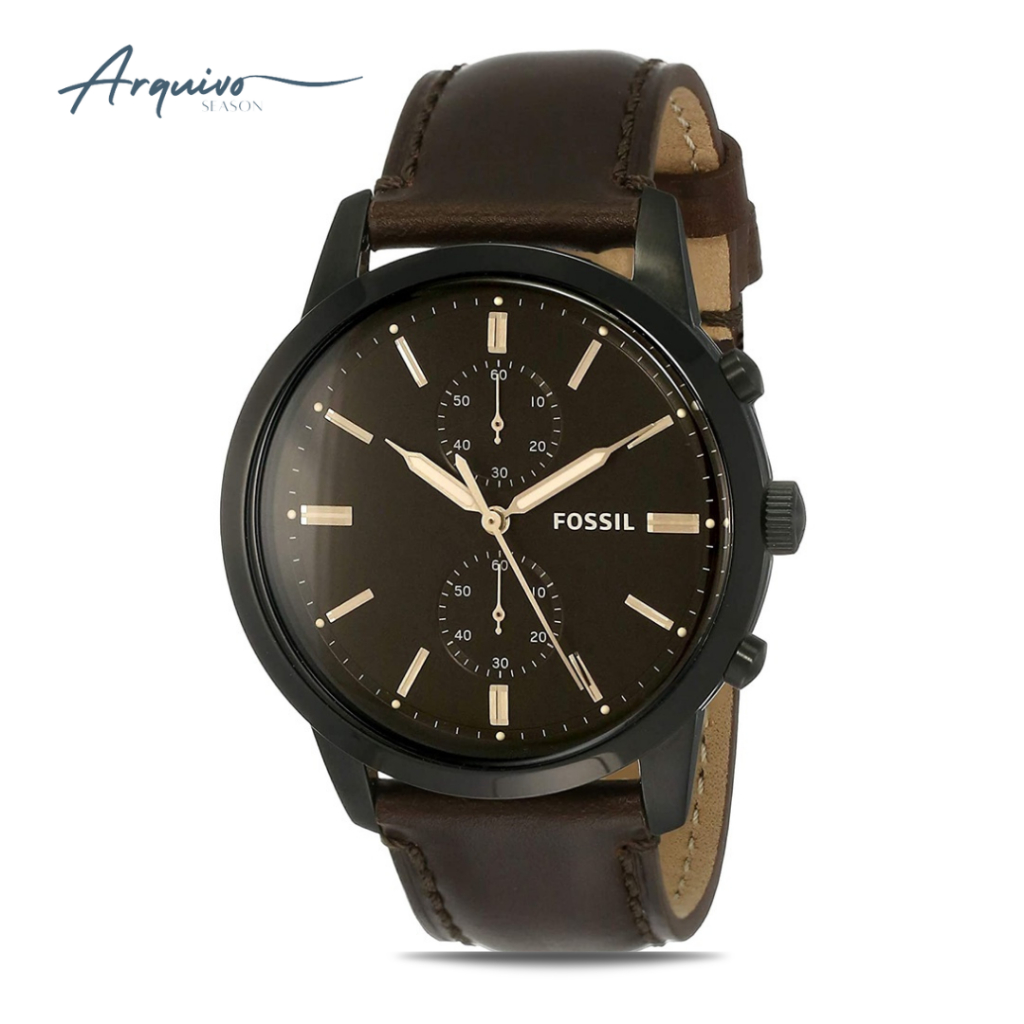 Jam Tangan Pria Fossil Townsman Chronograph Kulit Brown Mewah Casual Original FS5437