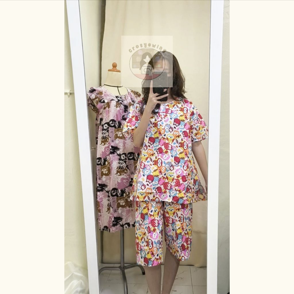 Babydoll bahan katun adem | Setelan baju tidur bahan adem | Piyama wanita bahan katun | Baju tidur k
