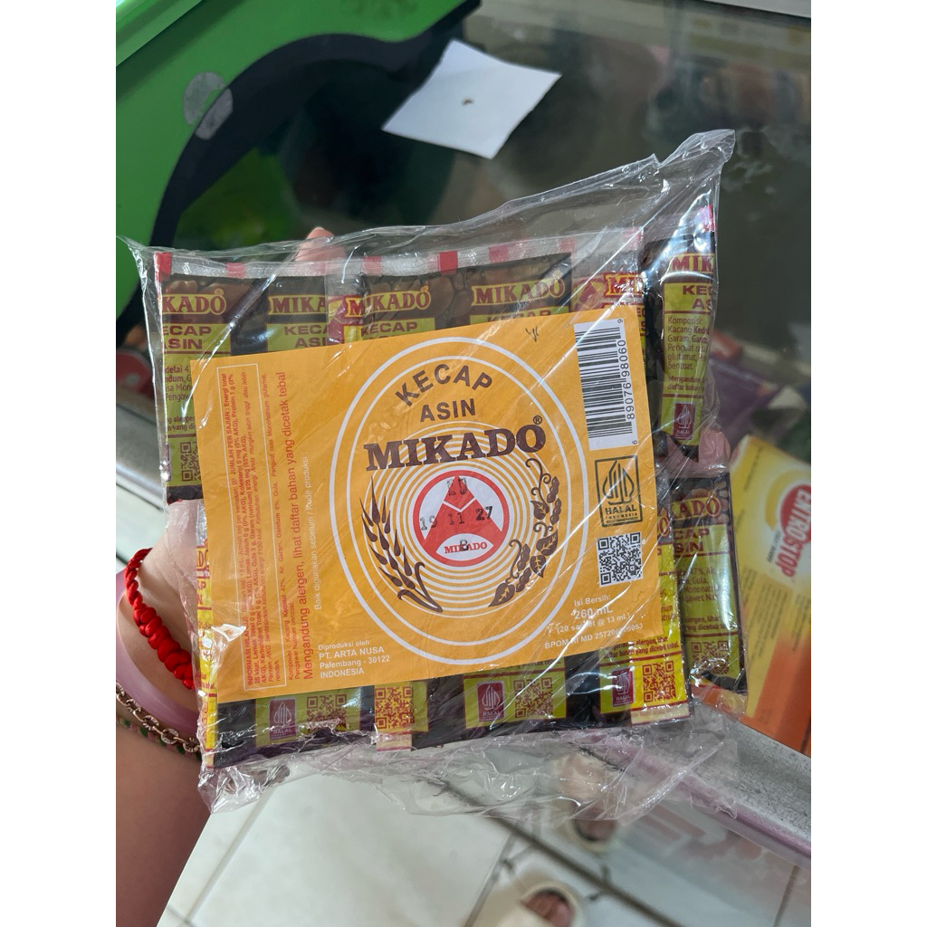 Kecap Asin Mikado Sachet - 20 Sachet, Rasa Asin Khas Palembang, Praktis untuk Masakan