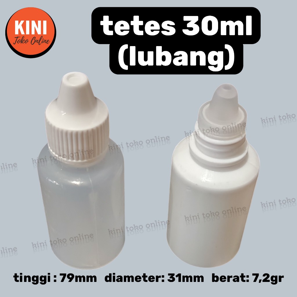 botol tetes mata 30 ml LUBANG NON SEGEL plastik putih natural 30ml 30cc cc bolong