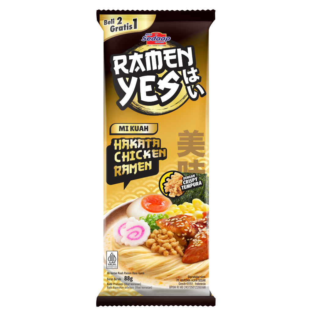 Mie Kuah Hakata Sedaap Ramen Yes 88gr 1 DUS
