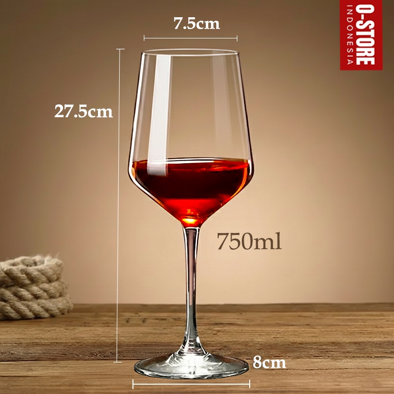 Gelas Wine Kaca Kristal Red Wine Stem Glass Wine Goblet Gelas Anggur Crystal Glass Gelas Koktail Shi