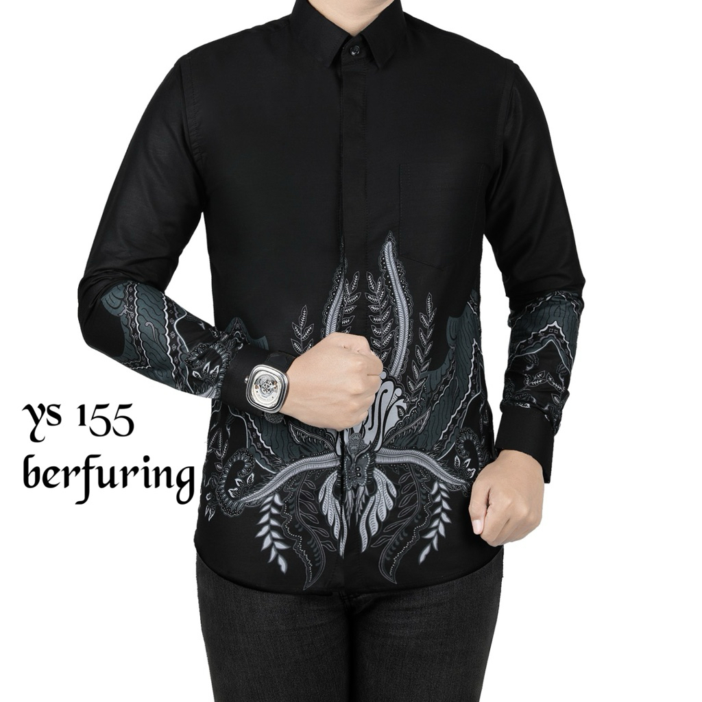 (berfuring)BATIK PRIA SLIMFIT ASLI LENGAN PANJANG