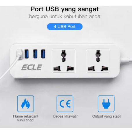 ECLE Stop Kontak Listrik Fast Charging - Kabel 1.8 Meter
