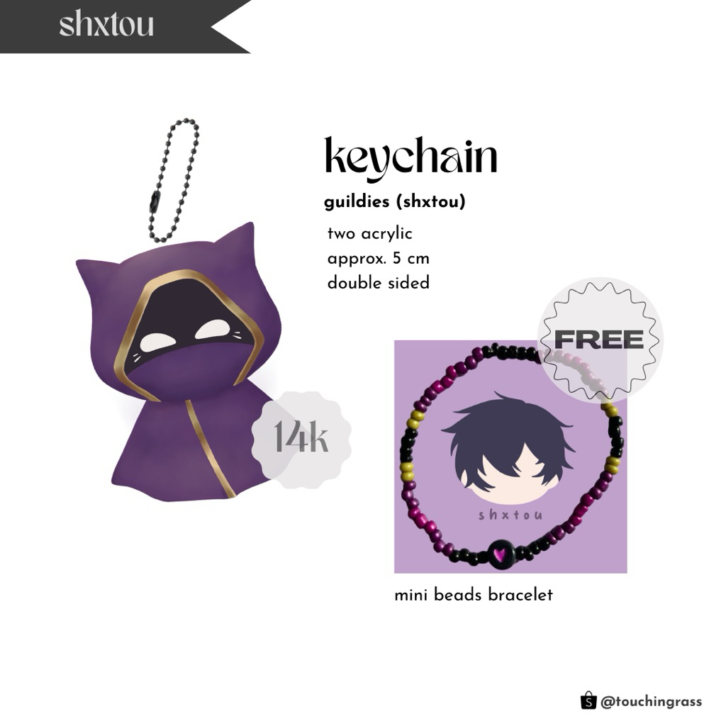 Keychain Shxtou Shoto Vtuber Guildies Get Free Mini Beads Bracelet