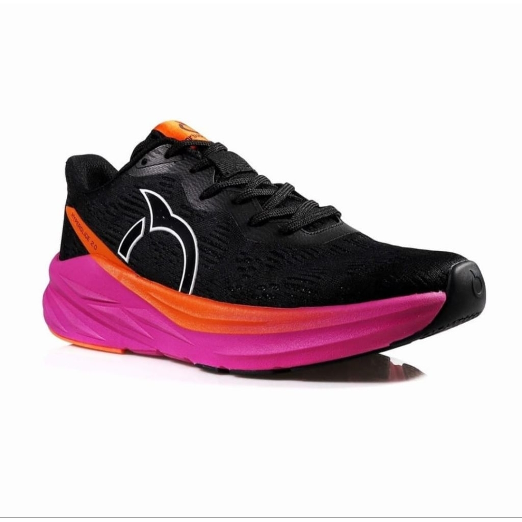 Sepatu Running Ortuseight Hyperglide 2.0 - Nyaman, Ringan, dan Tahan Lama, ortus hitam orange ungu o