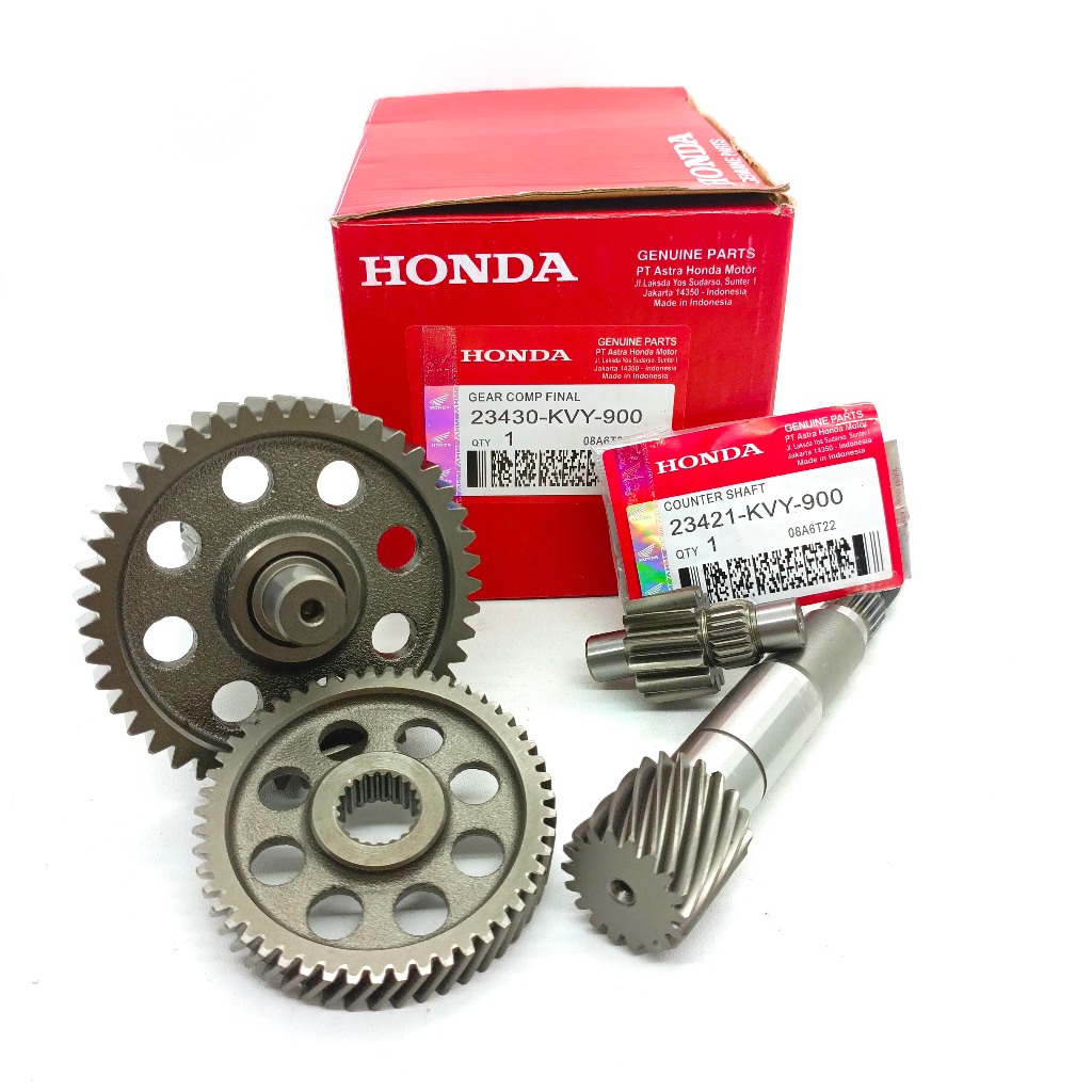 Gear Rasio Set Original Honda KVY Gigi Rasio Beat Karbu Scoopy Carbu Spacy Karbu Gear Gardan Ori AHM
